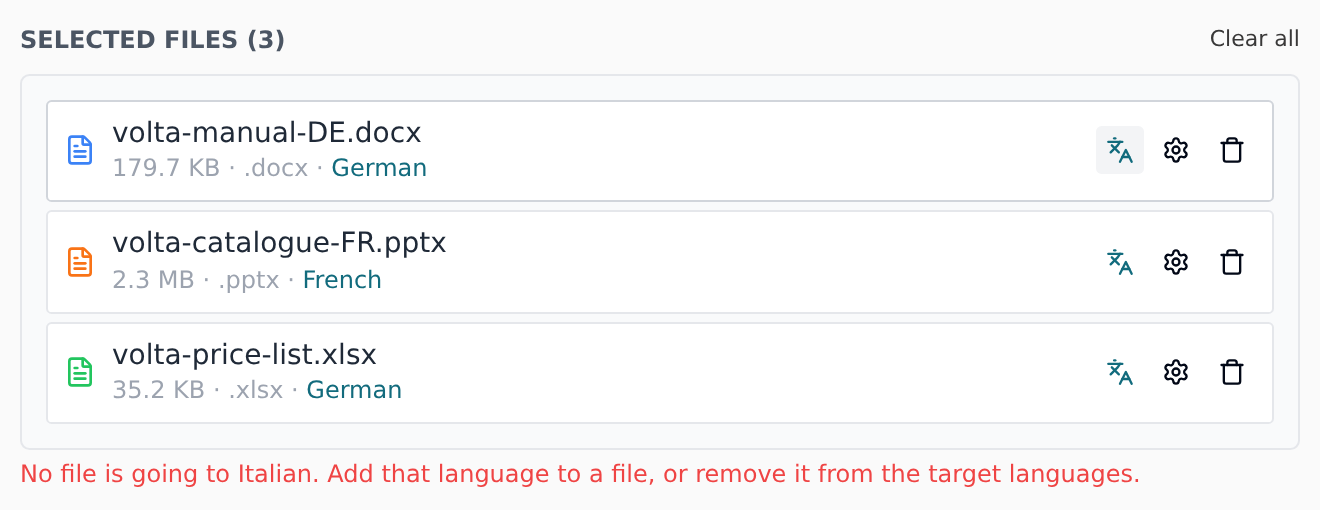 A target language with no file blocks Submit Project